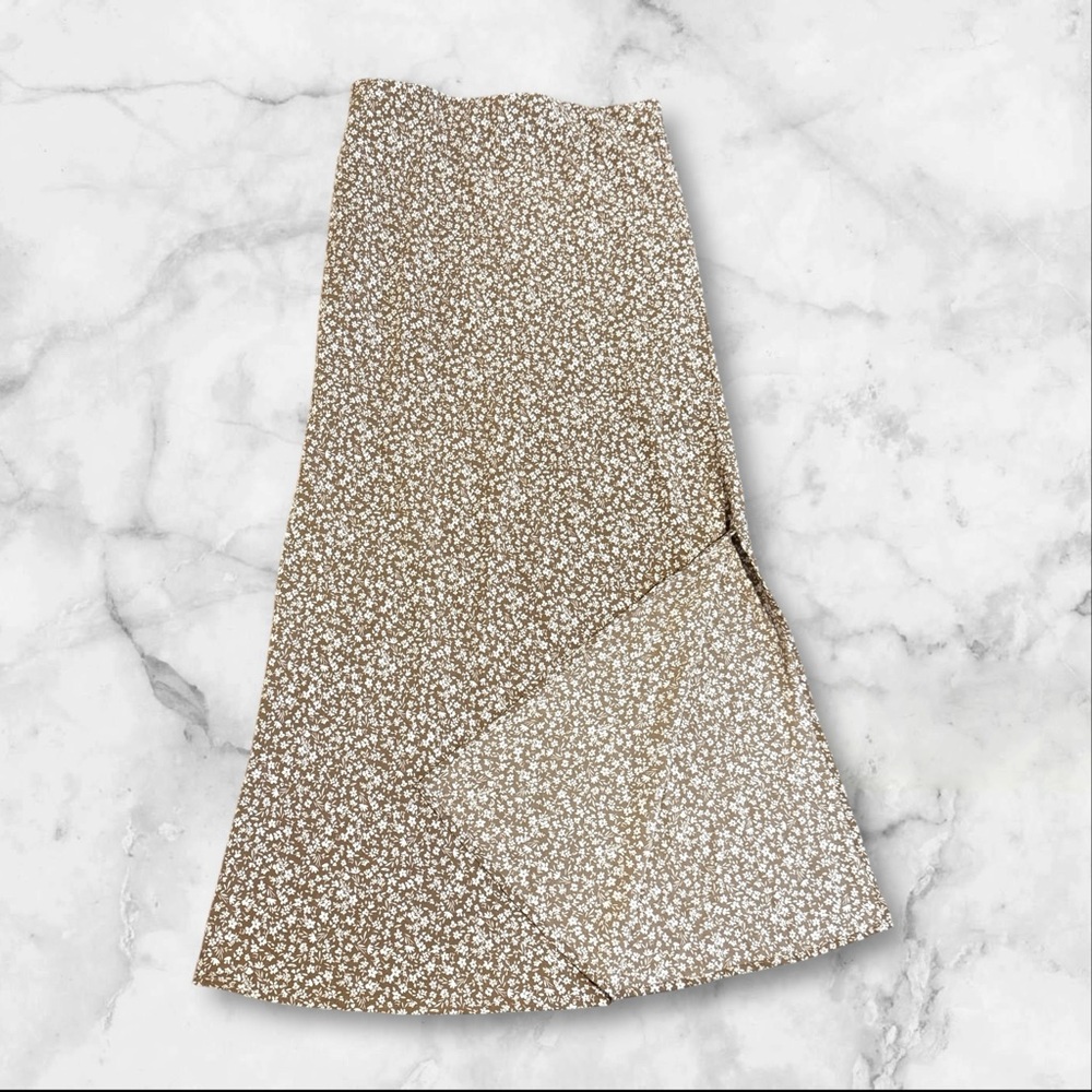 Altar’d State | Floral Midi Skirt | Brown Beige | Size XL - Picture 12 of 13